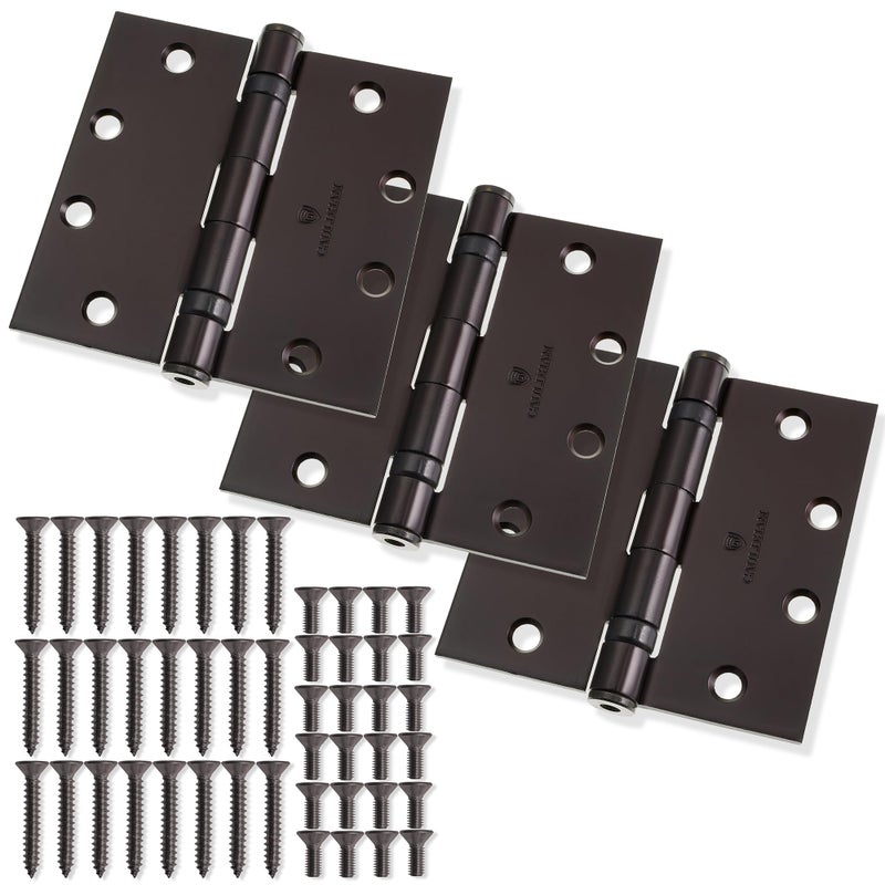 Cauldham (3 Pack) Commercial-Grade 4-1/2" Full Mortise Ball-Bearing Door Hinges - Oil Rubbed Bronze - Image 2